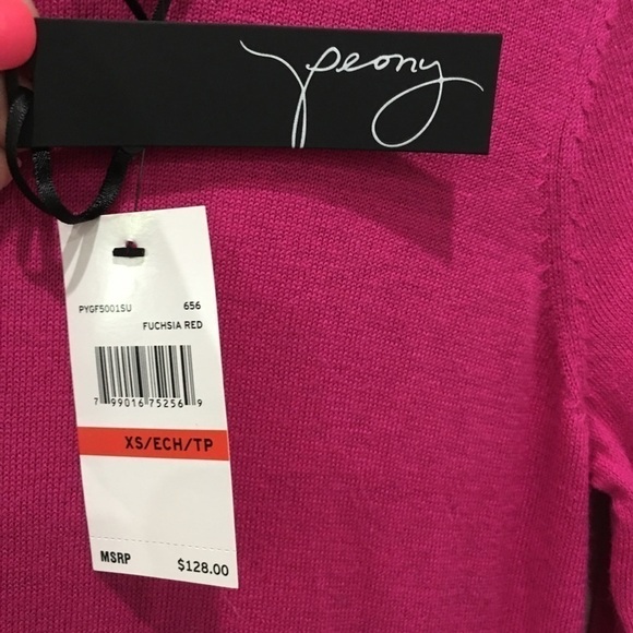 Peony and Me by Perry Ellis Fuchsia open back Lon sleeve sweater bows - Picture 5 of 7